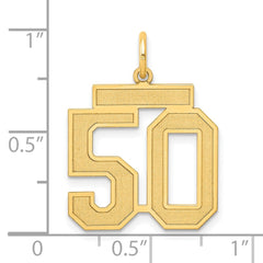 14k Medium Satin Number 50 Charm