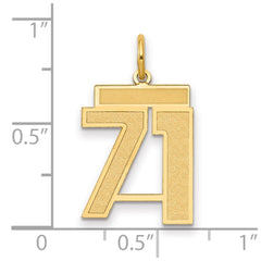 14k Medium Satin Number 71 Charm