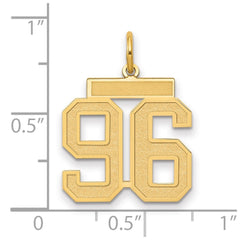 14k Medium Satin Number 96 Charm