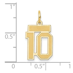 14k Small Satin Number 10 Charm