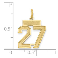 14k Small Satin Number 27 Charm