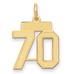 14k Small Satin Number 70 Charm