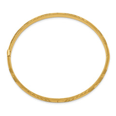 14k 3/16 Oversized Laser-Cut 5.00mm Hinged Oval Bangle Bracelet