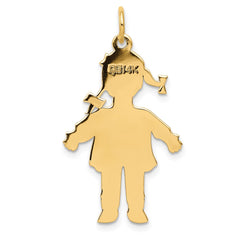 14k Plain Polished Large Girl Charm