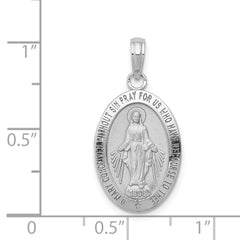 14k White Gold Miraculous Medal Pendant - 3
