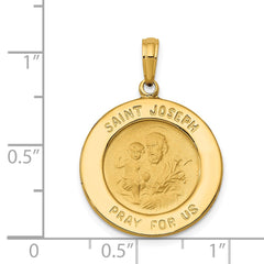 14k Saint Joseph Medal Pendant - 2