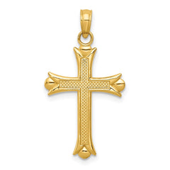 14k Fleur De Lis Cross Pendant - 3