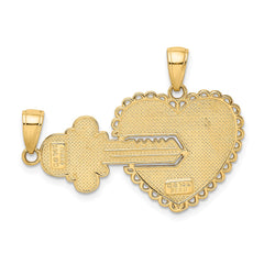 14K Polished 2 Piece Break Apart HE WHO HOLDS THE KEY Charms - 3
