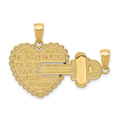 14K Polished 2 Piece Break Apart HE WHO HOLDS THE KEY Charms - 3
