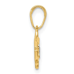 14k and White Rhodium D/C Fish Pendant - 2