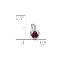 14k White Gold January Synthetic Birthstone Heart Charm