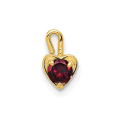 14ky July Synthetic Birthstone Heart Charm