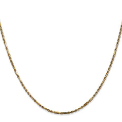 14K 24 inch 1.8mm Diamond-cut Milano Rope with Lobster Clasp Chain
