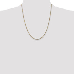 14K 22 inch 1.8mm Diamond-cut Milano Rope with Lobster Clasp Chain
