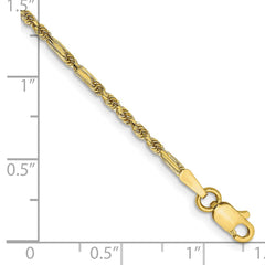 14K 8 inch 1.8mm Diamond-cut Milano Rope with Lobster Clasp Chain
