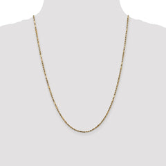 14K 24 inch 2.25mm Diamond-cut Milano Rope with Lobster Clasp Chain
