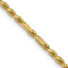 14K 18 inch 2.25mm Diamond-cut Milano Rope with Lobster Clasp Chain