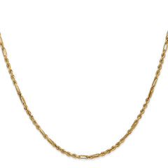 14K 16 inch 2.5mm Diamond-cut Milano Rope with Lobster Clasp Chain