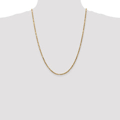 14K 24 inch 2.5mm Diamond-cut Milano Rope with Lobster Clasp Chain