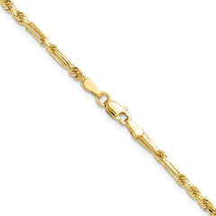 14k 2.75mm D/C Milano Rope Chain - 5