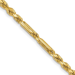 14K 18 inch 3mm Diamond-cut Milano Rope with Lobster Clasp Chain