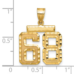14k Medium Diamond-cut Number 68 Charm