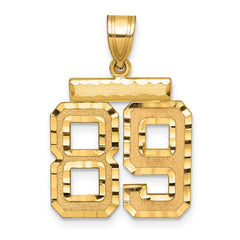 14k Medium Diamond-cut Number 89 Charm