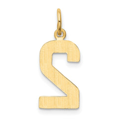 14k Medium Polished Number 2 Charm