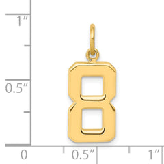 14k Medium Polished Number 8 Charm - 2
