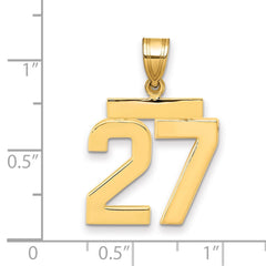 14k Medium Polished Number 27 Charm