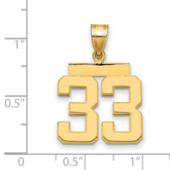 14k Medium Polished Number 33 Charm - 2