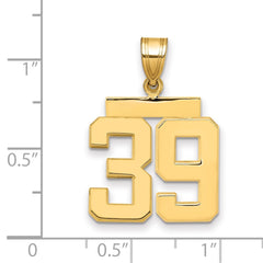 14k Medium Polished Number 39 Charm - 2