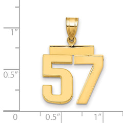 14k Medium Polished Number 57 Charm
