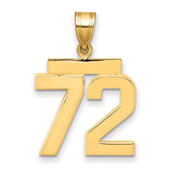 14k Medium Polished Number 72 Charm - 2