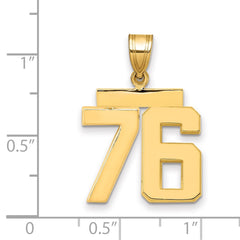 14k Medium Polished Number 76 Charm - 2