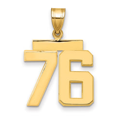 14k Medium Polished Number 76 Charm - 2