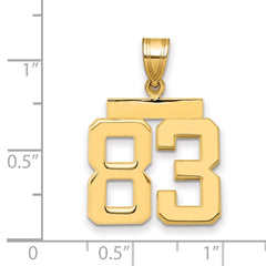 14k Medium Polished Number 83 Charm - 2