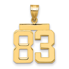 14k Medium Polished Number 83 Charm - 2