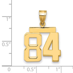 14k Medium Polished Number 84 Charm