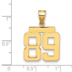 14k Medium Polished Number 89 Charm - 2