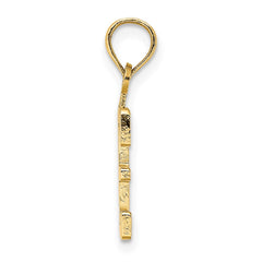 14k Polished Number 3 Pendant - 2
