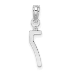 14kw Polished Number 7 Pendant - 2