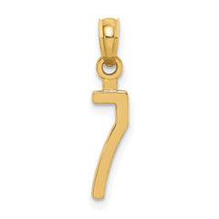 14k Polished Number 7 Pendant - 2