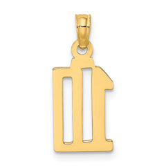 14k Polished Number 10 Pendant - 2