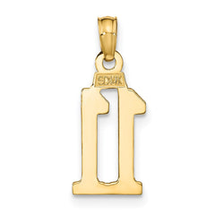 14k Polished Number 11 Pendant - 2