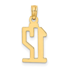14k Polished Number 12 Pendant - 2