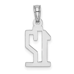 14kw Polished Number 12 Pendant - 2