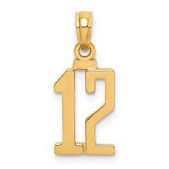 14k Polished Number 12 Pendant - 2