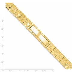 14k Polished Solid 12.0mm Nugget 36x12mm Plate 7 inch ID Bracelet