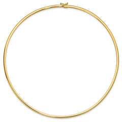 14k Polished 3mm Standard Weight 18 inch Domed Omega Necklace